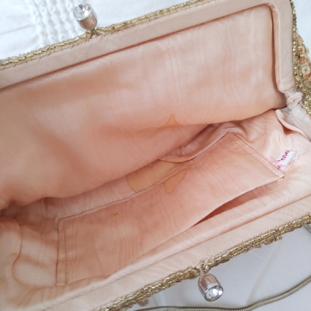 Vintage Gold Sequin Clutch Wristlet - Picture 9 of 11